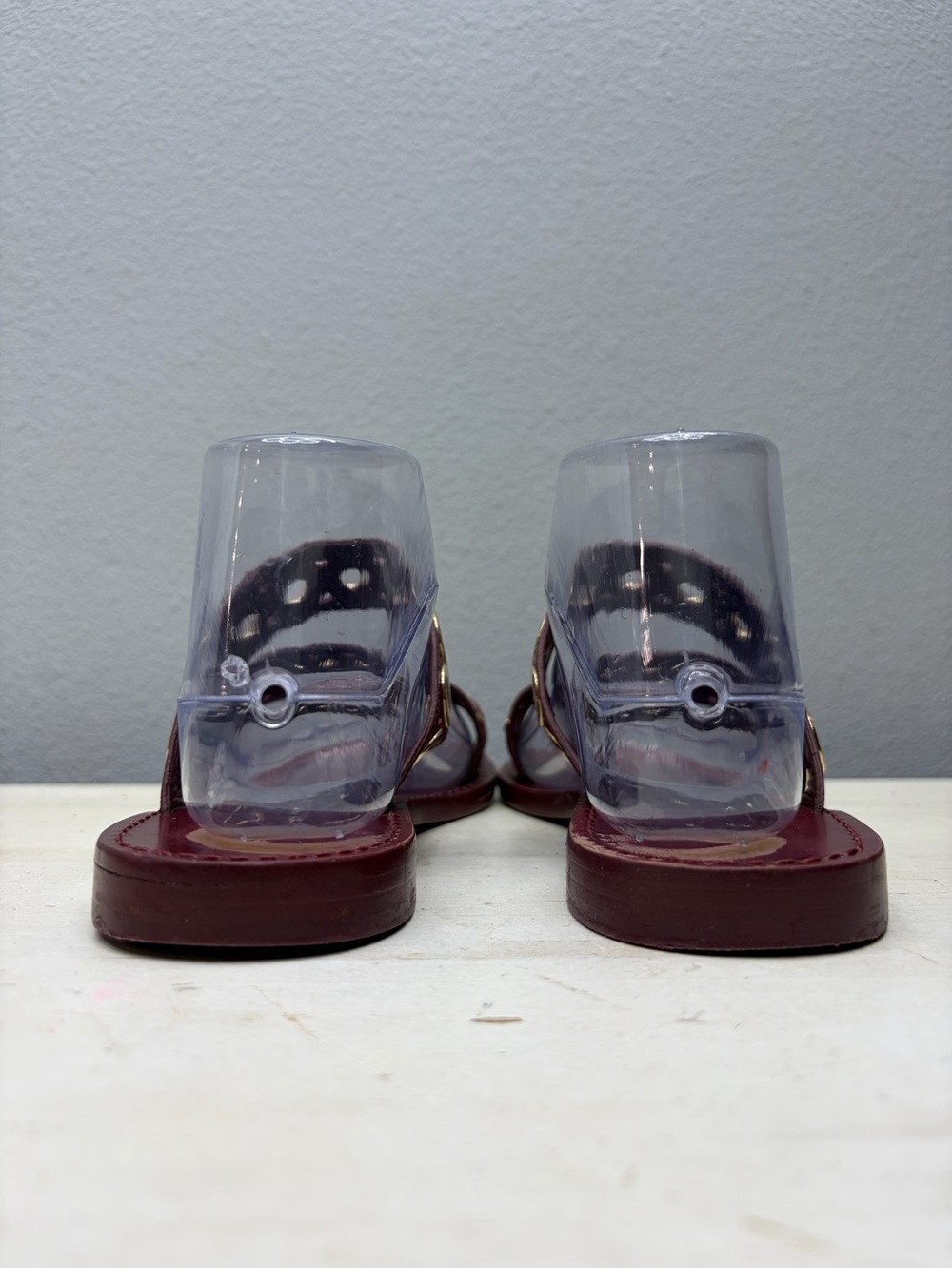 Sandro Burgundy Leather Adelie Sandals Size 37 - Picture 5 of 7